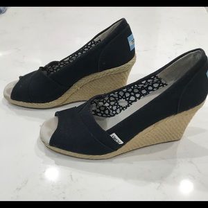 Toms classic wedge black Calypso Canvas